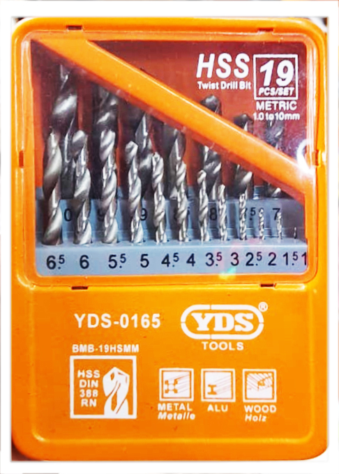 YDS Hss Twist Drill Bit Set 1-10Mm Tool Straight Metal/Alu/Wood Drilling